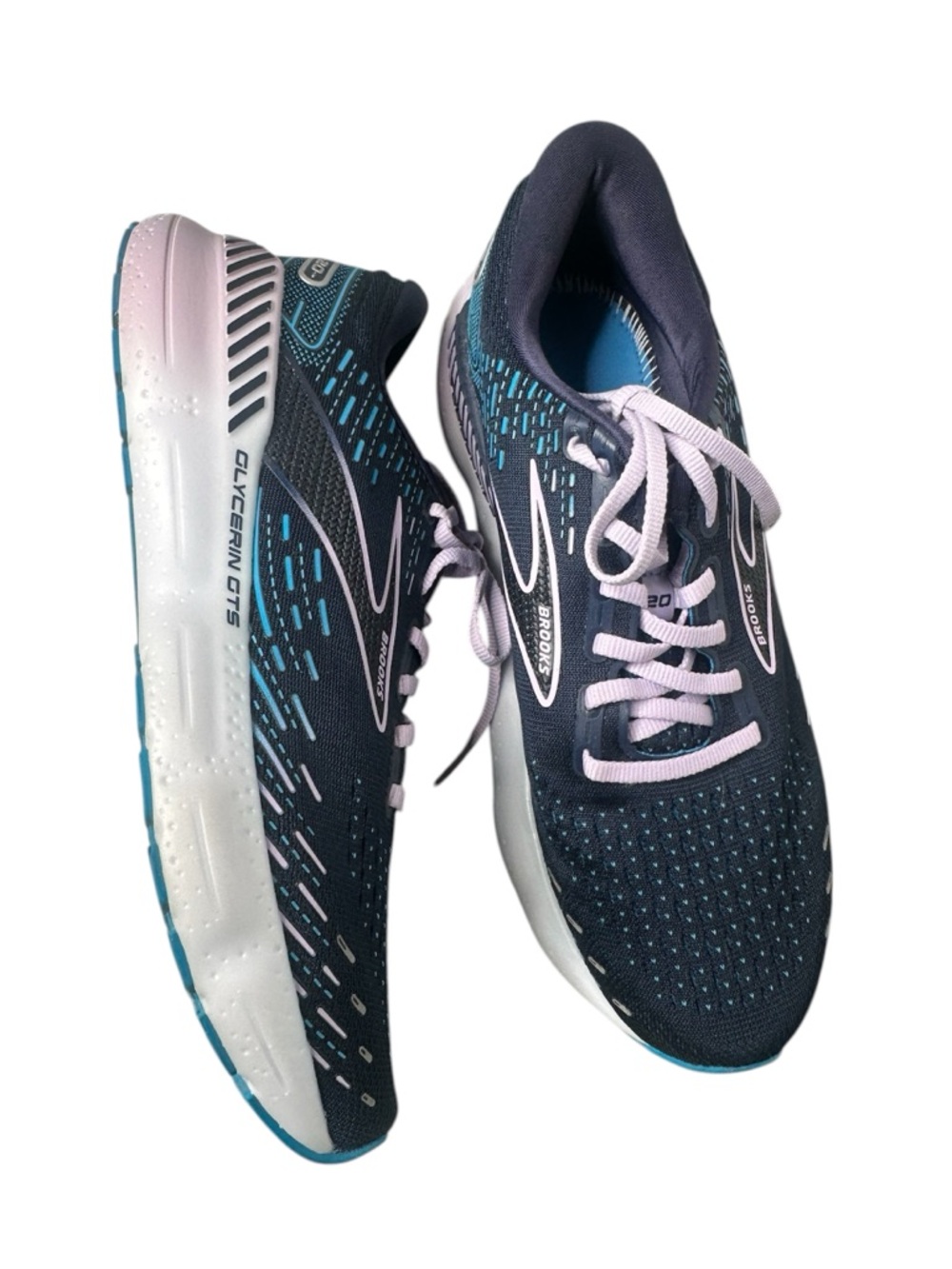 Brooks Women's Navy and Light Pink Running Shoes - Glycerin GTS size 9.5